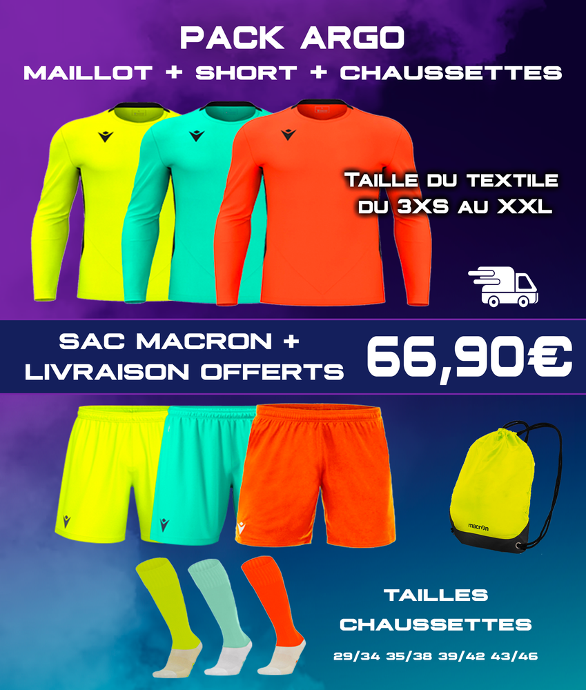 PACK Tenue ARGO Gardien de But JAUNE Neon 66.90€